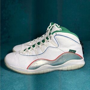 NIKE AIR JORDAN 10 RETRO WINGS WHITE CLOVER SHOES Size 14